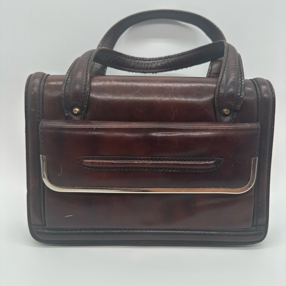 Classic Brown Leather Top-Handle Men's Bag